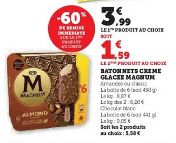 BATONNETS CREME GLACEE MAGNUM