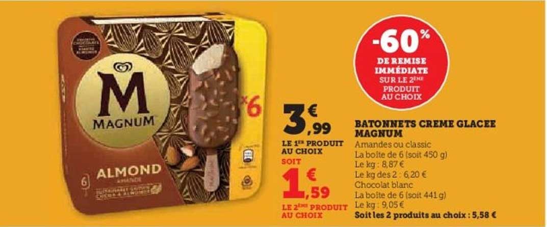 Bâtonnets Crème Glacée Magnum