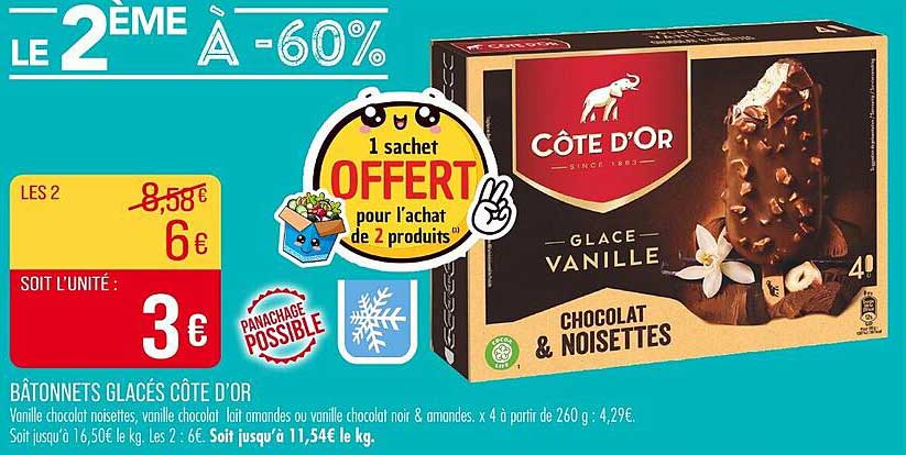 BÂTONNETS GLACÉS CÔTE D'OR