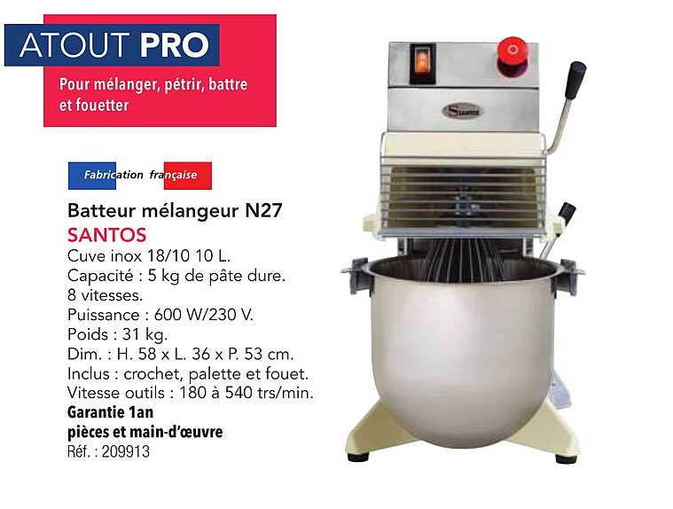 Batteur mélangeur N27 SANTOS