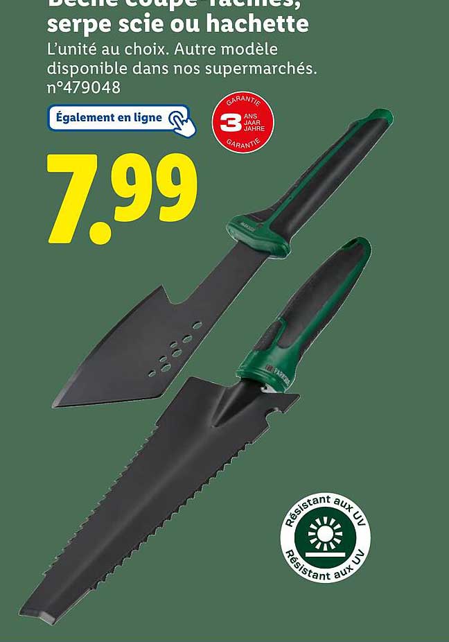 Belle coupe-racines, serpe scie ou hachette