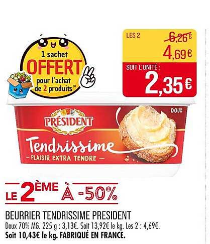 Beurre Président Tendrissime – Plaisir Extra Tendre