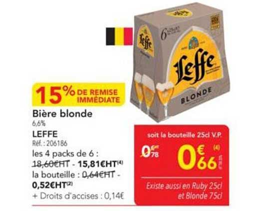 Bière blonde 6,6% - LEFFE