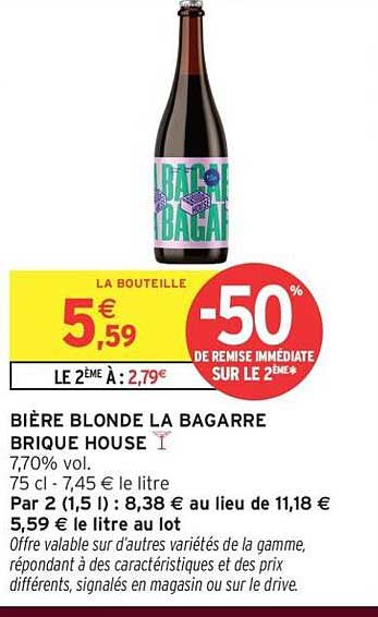BIÈRE BLONDE LA BAGARRE BRIQUE HOUSE