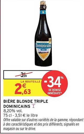 BIÈRE BLONDE TRIPLE DOMINICAINS