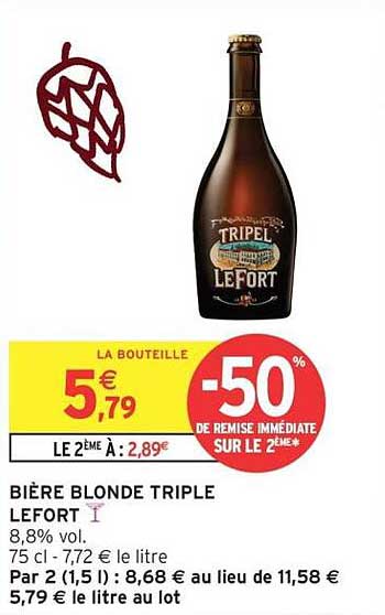 BIÈRE BLONDE TRIPLE LEFORT
