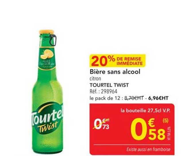 Bière sans alcool citron TOURTEL TWIST