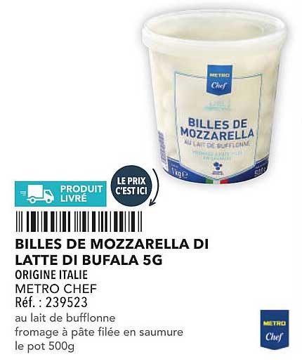 BILLES DE MOZZARELLA DI LATTE DI BUFALA 5G