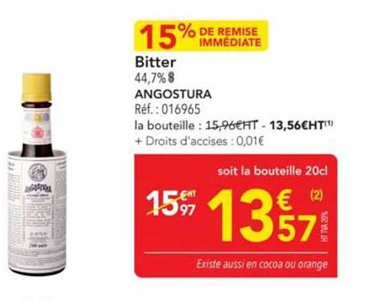 Bitter Angostura - 15% de remise immédiate