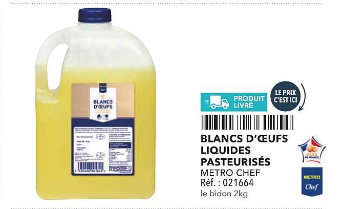 BLANCS D’ŒUFS LIQUIDES PASTEURISÉS