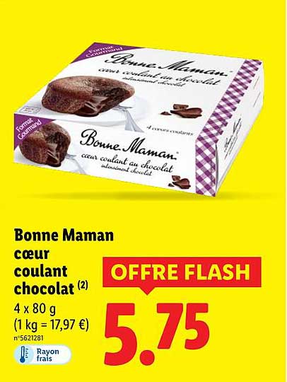 Bonne Maman cœur coulant chocolat