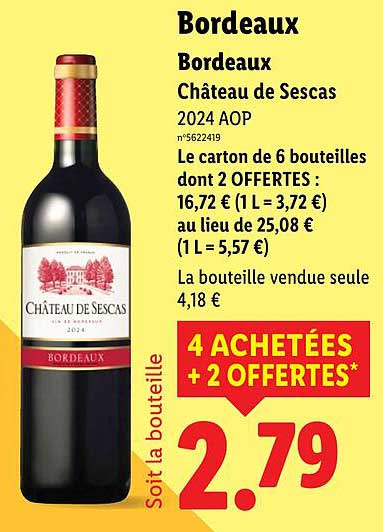 Bordeaux Château de Secas 2024 AOP