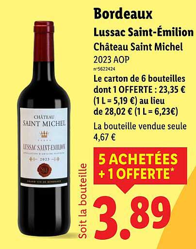 Bordeaux Lussac Saint-Émilion Château Saint Michel 2023 AOP