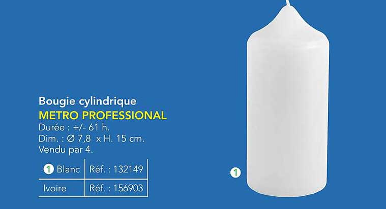 Bougie cylindrique METRO PROFESSIONAL