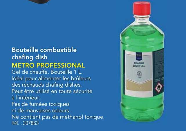 Bouteille combustible chafing dish