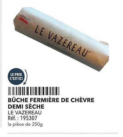 BÛCHE FERMIÈRE DE CHÈVRE DEMI SÈCHE