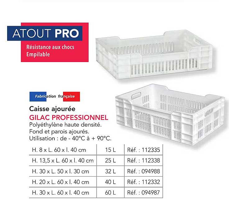 Caisse ajourée GILAC PROFESSIONNEL
