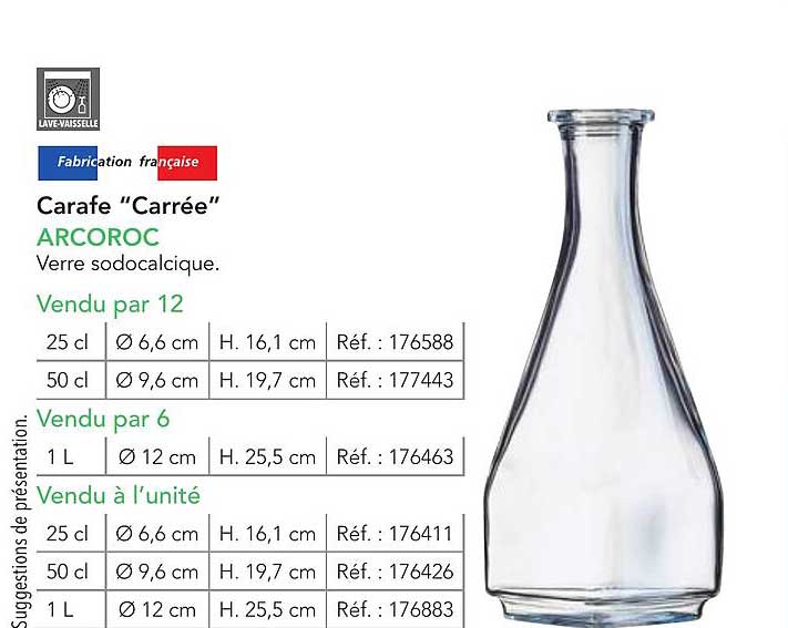 Carafe "Carrée" ARCOROC