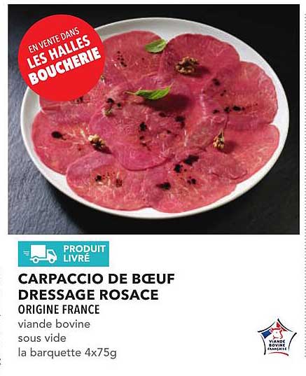 CARPACCIO DE BŒUF DRESSAGE ROSACE