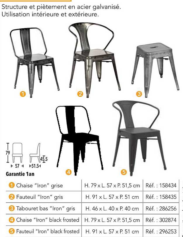Chaise "Iron" grise