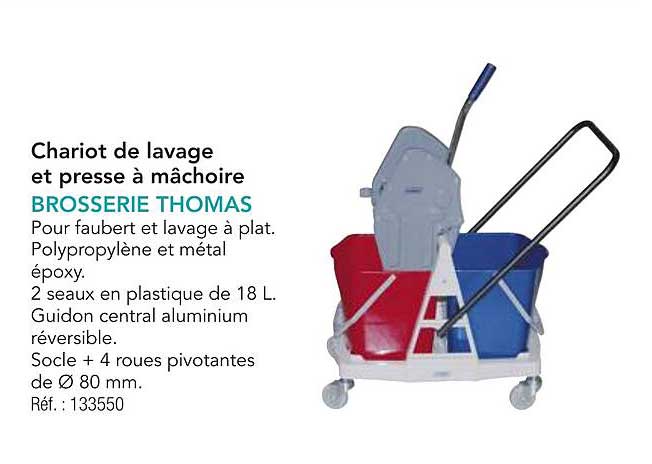 Chariot de lavage et presse à mâchoire BROSSERIE THOMAS