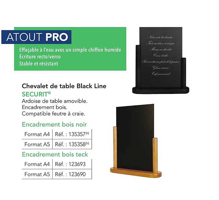 Chevalet de table Black Line SECURIT®