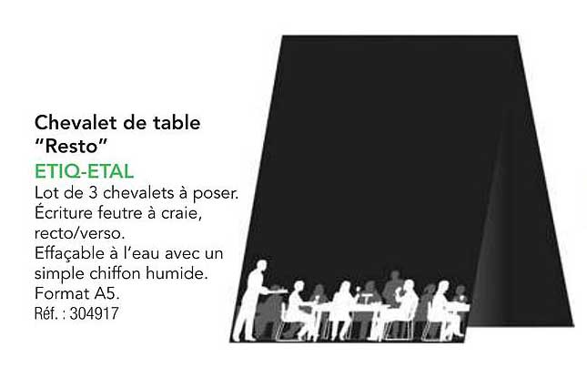 Chevalet de table “Resto”