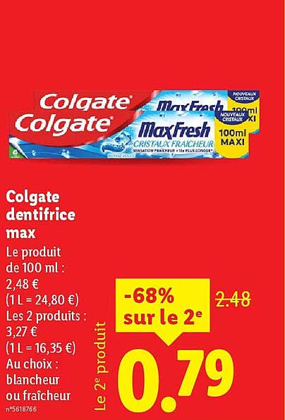 Colgate dentifrice max