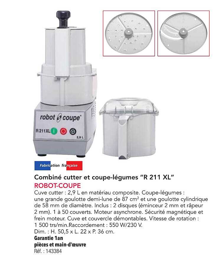Combiné cutter et coupe-légumes “R 211 XL”