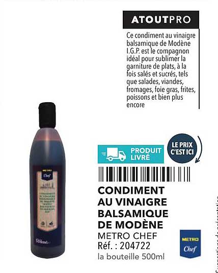 CONDIMENT AU VINAIGRE BALSAMIQUE DE MODÈNE