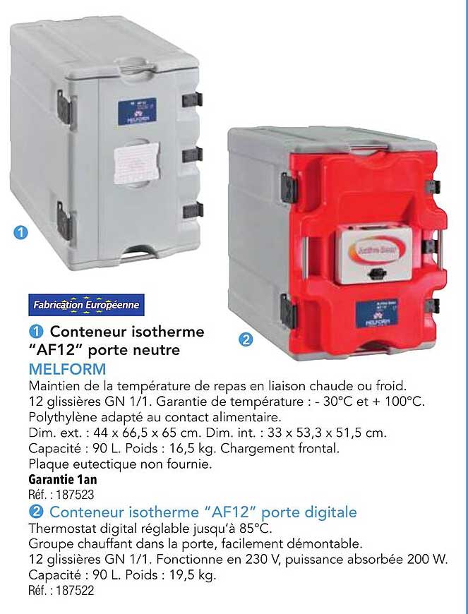 Conteneur isotherme “AF12” porte neutre MELFORM