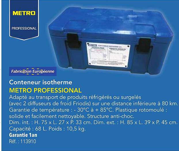 Conteneur isotherme METRO PROFESSIONAL