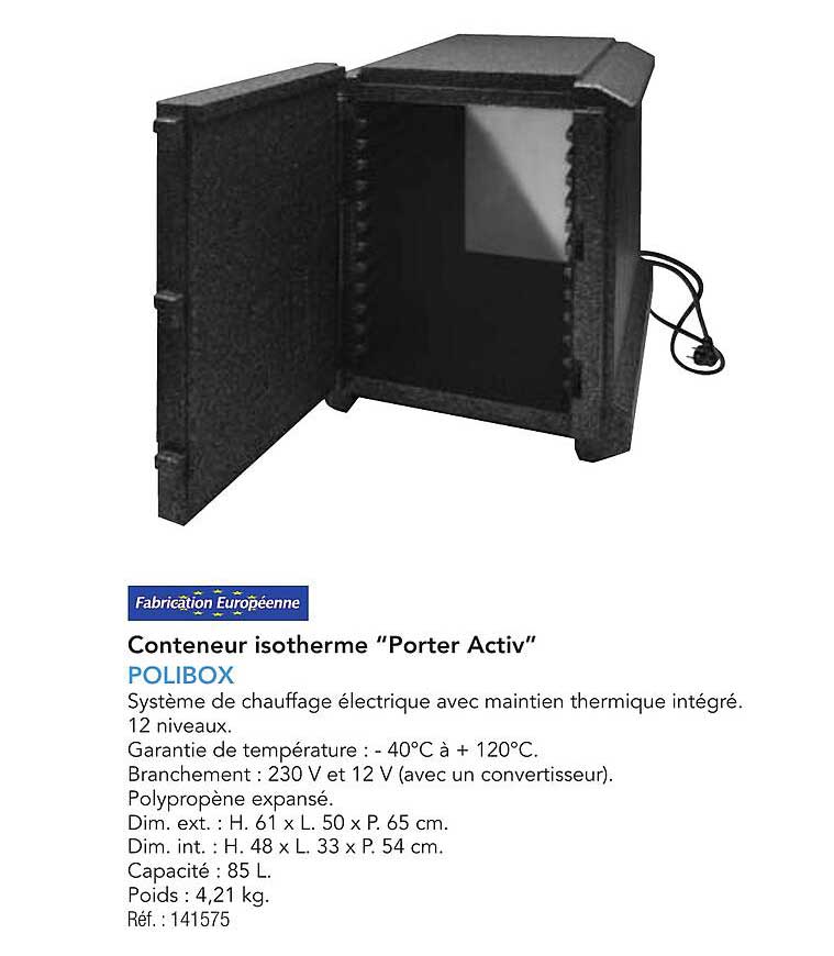 Conteneur isotherme "Porter Activ"