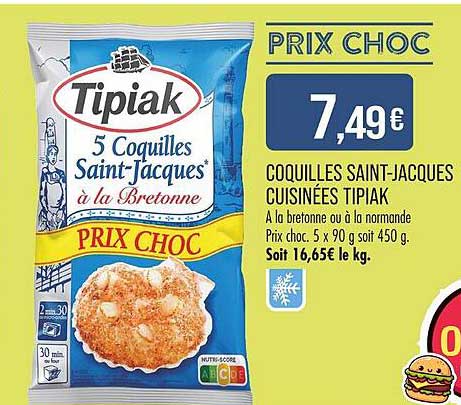 COQUILLES SAINT-JACQUES CUISINÉES TIPIAK