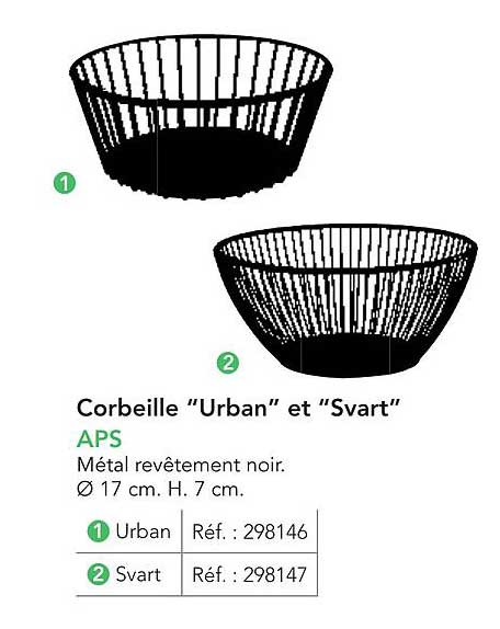 Corbeille "Urban" et "Svart"