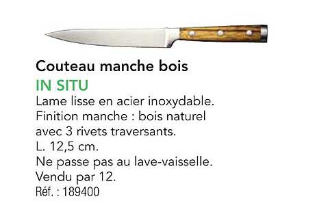 Couteau manche bois