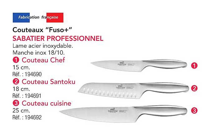 Couteaux "Fuso+" SABATIER PROFESSIONNEL