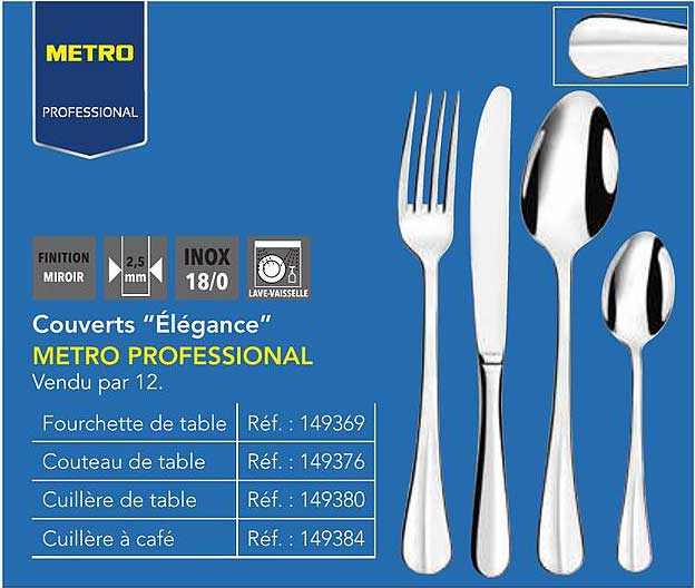 Couverts "Élégance" METRO PROFESSIONAL