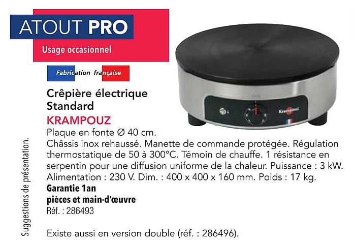 Crêpière électrique Standard KRAMPOUZ