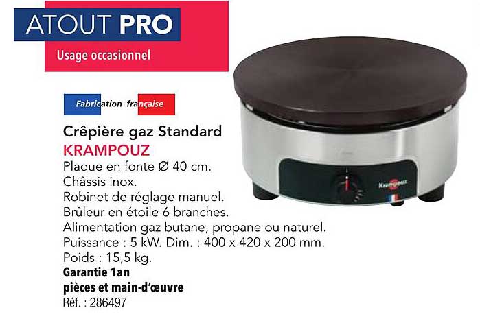 Crêpière gaz Standard KRAMPOUZ