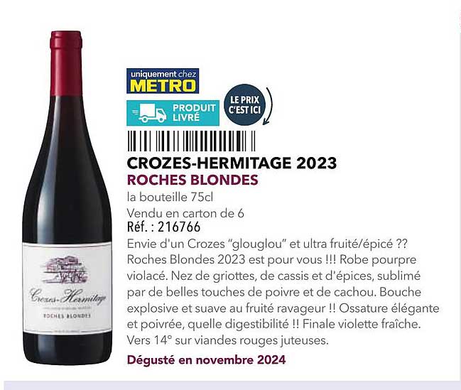 CROZES-HERMITAGE 2023 ROCHES BLONDES