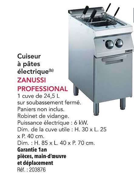 Cuiseur à pâtes électrique ZANUSSI PROFESSIONAL