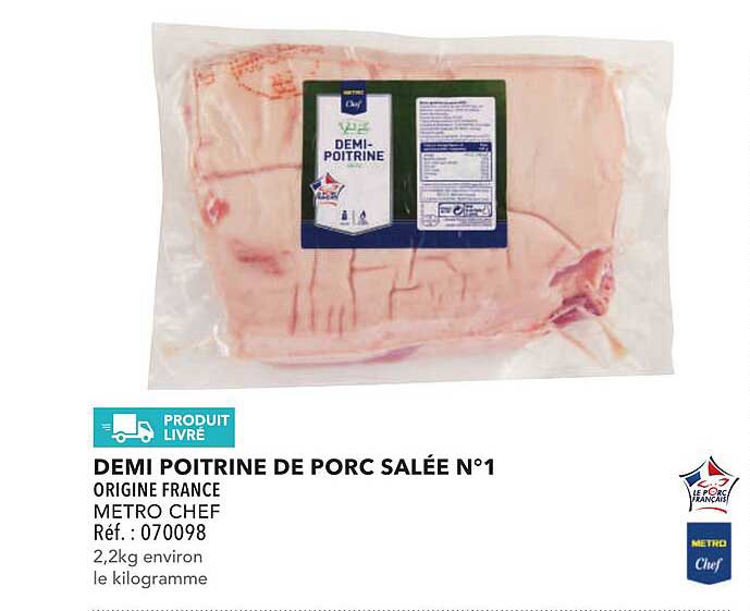 DEMI POITRINE DE PORC SALÉE N°1