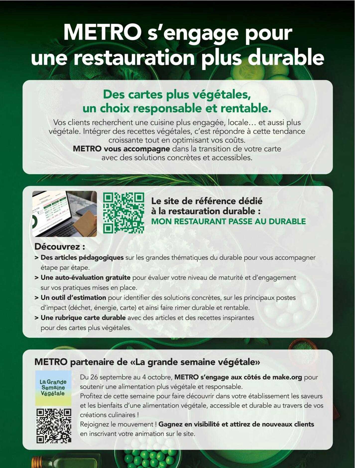 Des cartes plus végétales, un choix responsable et rentable.