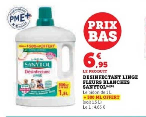 DESINFECTANT LINGE FLEURS BLANCHES SANYTOL