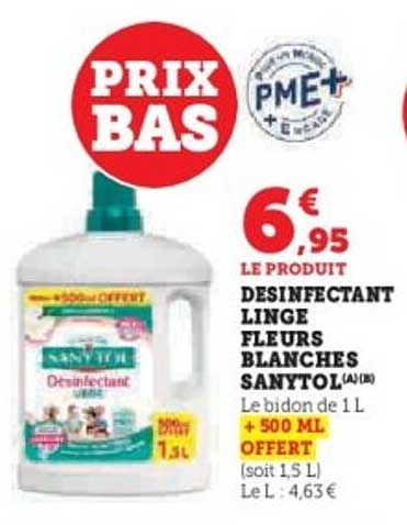 DESINFECTANT LINGE FLEURS BLANCHES SANYTOL