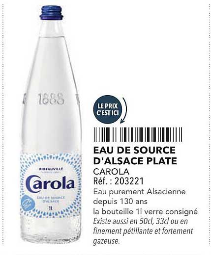 EAU DE SOURCE D'ALSACE PLATE CAROLA