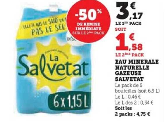 EAU MINERALE NATURELLE GAZEUSE SALVETAT