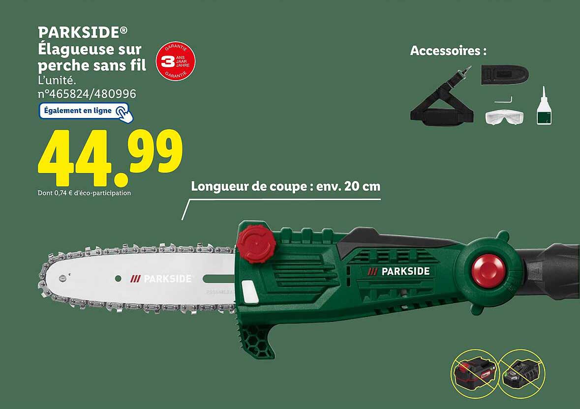 Élagueuse sur perche sans fil PARKSIDE