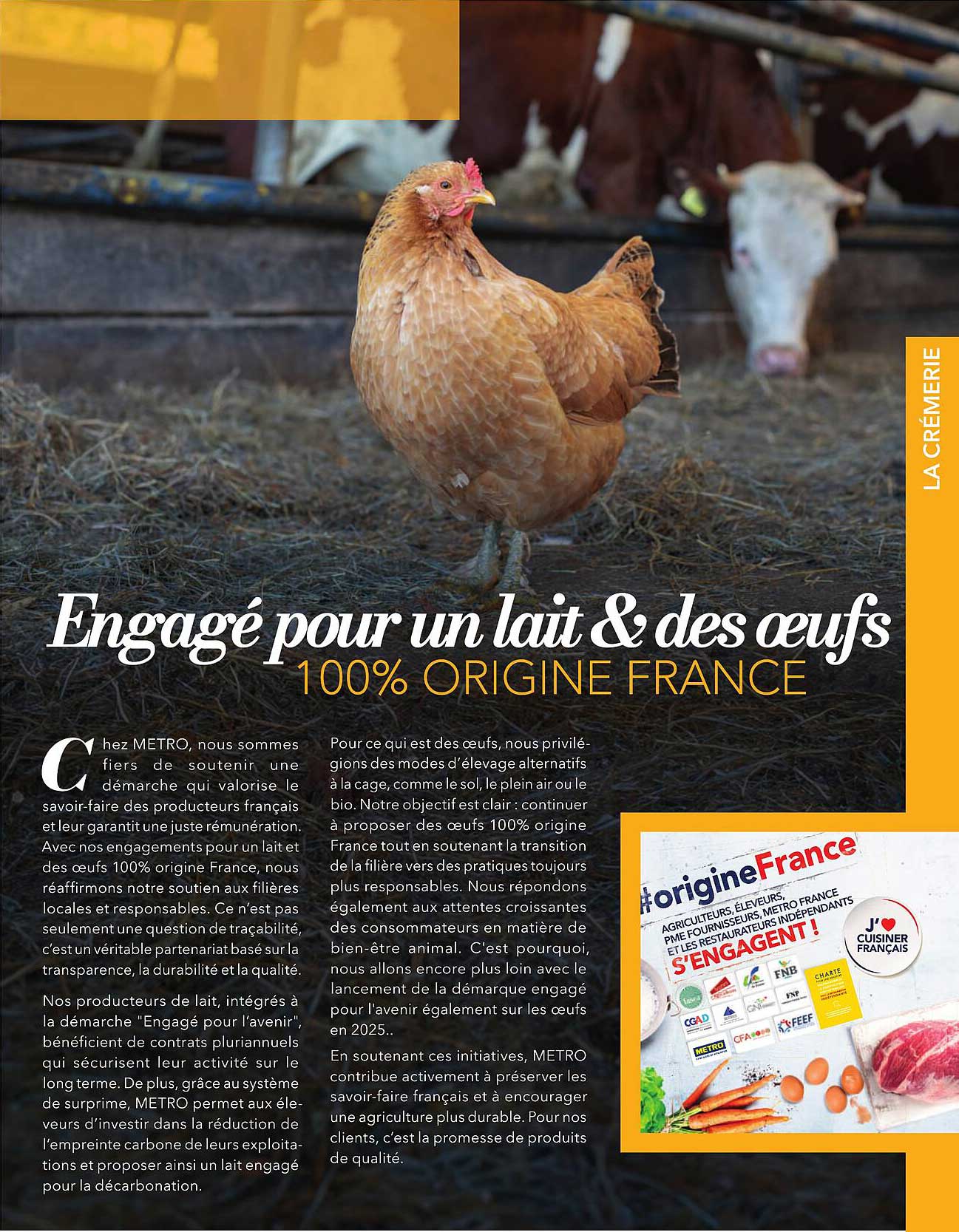Engagé pour un lait & des œufs 100% ORIGINE FRANCE